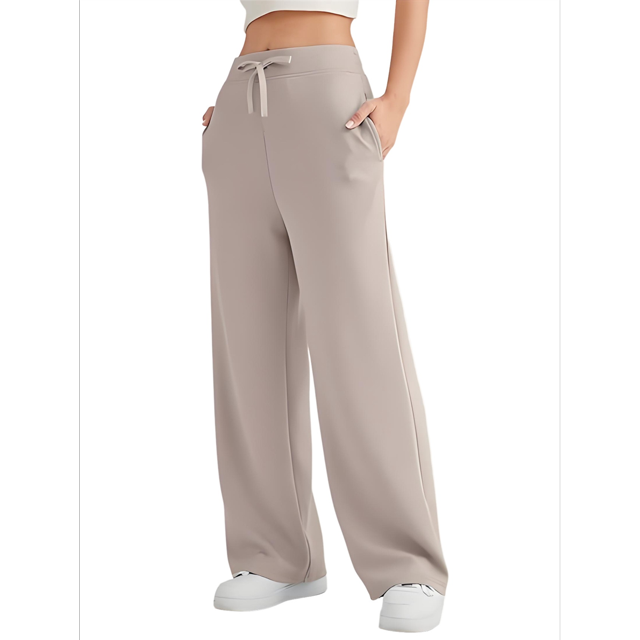 Wide Leg Sweat Pants for Womens High Waisted Baggy Sweatpants Casual Drawstring Workout Pants with Pockets