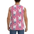 thumbnail image 4 of Balery Rabbit Holding Flowers Men's Sleeveless Muscle Shirts Workout Tank Top, Moisture Wicking, Odor Protection-3X-Large, 4 of 8