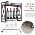 thumbnail image 4 of Canddidliike Industrial Wall Mounted Wine Rack with 3 Stem Glass Holders, Freestanding Floor Wine Bottle Holder, Wine Storage Racks, 4 of 7