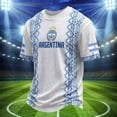 thumbnail image 2 of Men's Soccer Fan Mesh Short Sleeve T Shirt, Breathable Loose Graphic Tee Top for Game Day Casual Sport Wear,Light Blue-c,L, 2 of 4