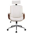 thumbnail image 3 of ACME Yoselin Chaise de Bureau Pivotante Réglable en Faux Cuir Blanc, 3 of 5