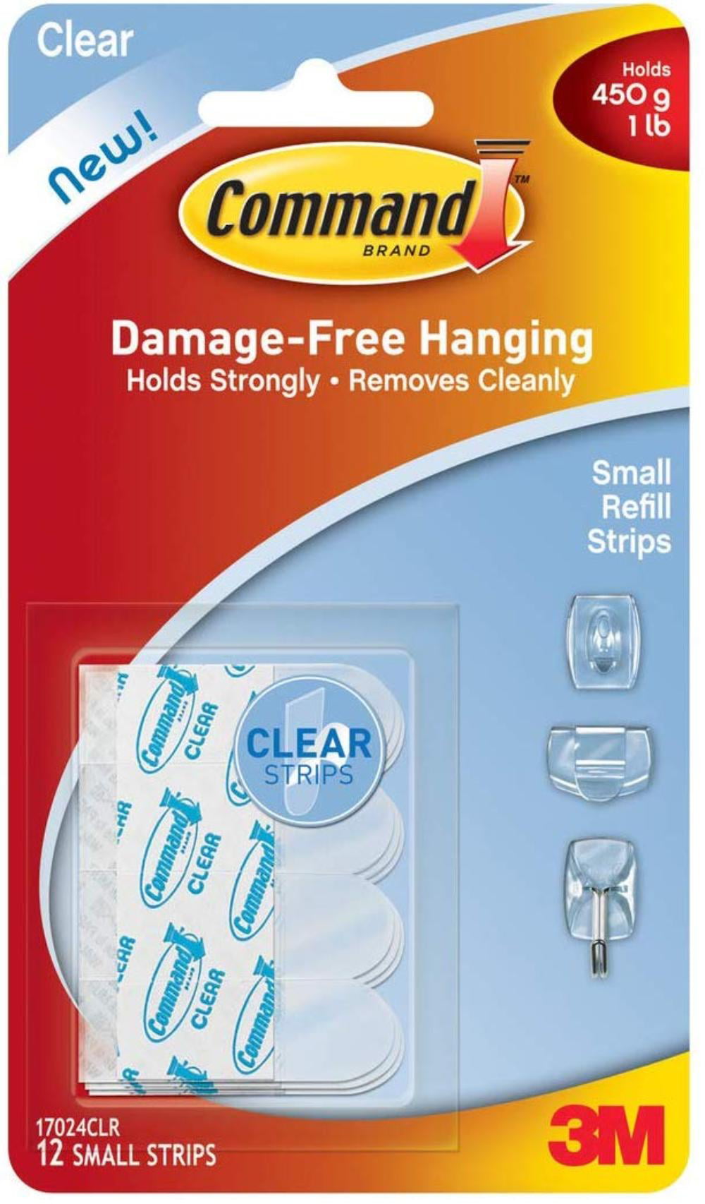 Command Poster Hanging Strips 36 Strips 17024CLR Clear