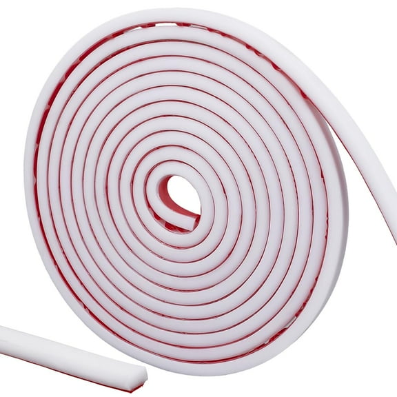 3 m 9.8ft x 0.37inch Peel and Stick Trim White Self-Adhesive Soft Decorative Strip Wall Molding Trim for Walls Chair Rail Panel Moulding for Home Decor Tile Edge Door Mirror Frame