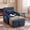 Blue, variant on Nidovia 3-in-1 Sleeper Chair Bed, Convertible Pull Out Single Sofa Bed, Reclining Accent Chair with USB Port, Foldable Side Table, Adjustable Backrest for Small Spaces, Dark Grey