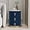 Blue, variant on homary Blue Velvet Nightstand with Storage, Round Bedside Table with 3 Drawers, Stone Top Night Table for Bedroom, End Tables for Living Room