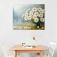 thumbnail image 2 of Serene Mountain Landscape with Daisies Canvas Art Print - Misty Forest & Floral Decor, 16x20 inch, Unframed, 2 of 6