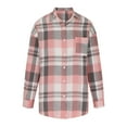 thumbnail image 5 of DDAPJ pyju Women's Button Down Plaid Shirt, Casual Flannel Shacket Long Sleeve Lapel Collar Cardigan Tops Boyfriend Loose Casual Outwear Fall Fashion 2025, 5 of 10