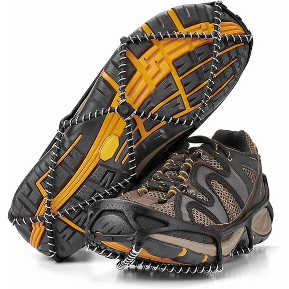 Yaktrax Walk Traction Cleats - 360-Degree Grip on Snow, Ice, & Multi-terrain Surfaces - Elastic Outer Band w/ Easy-On/Off Heel Tab & 1.2mm Zinc-coated Steel Coils - Abrasion & Rust Resistant - Unisex