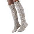 thumbnail image 2 of MSJUHEG Wool Socks,Crew Socks,Warm Socks,Ankle Socks,Fuzzy Socks,Cable Knitted Thigh High Boot Socks Extra Long Winter Stockings Over Knee Leg White One Size, 2 of 6