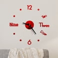 thumbnail image 1 of Agiferg Horloge Murale DIY Autocollant Surface Miroir 3D Décoration Maison Bureau, 1 of 4