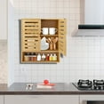 thumbnail image 3 of Wildnix Wall-Mounted Bathroom Cabinet, 3-Tier Bamboo Storage Unit with Lower Open Compartment, Modern Design, Easy Installation, Durable and Practical, 3 of 6