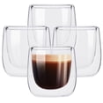 thumbnail image 1 of Vasos De Vidrio Doble Pared de 80 ml (2.7 Onzas) Vidrio Térmico 4 piezas Magma Life, 1 of 4