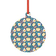 Giroia Eggs Toast Bacon And Arugula for Acrylic Christmas Pendant for Christmas Tree Winter Holiday Xmas Gift for Women Men Hanging Ornament 3"-Round Shape