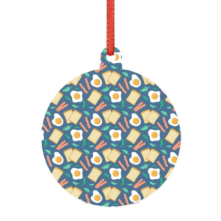 Giroia Eggs Toast Bacon And Arugula for Acrylic Christmas Pendant for Christmas Tree Winter Holiday Xmas Gift for Women Men Hanging Ornament 3"-Round Shape