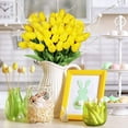 thumbnail image 5 of Deago 10 Pcs Artificial Tulips Flowers Real Touch PU Tulips Arrangement Bouquet for Home Room Office Party Wedding Decoration (Yellow), 5 of 7