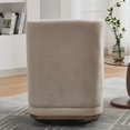 thumbnail image 4 of Hassch Modern Chenille Swivel Barrel Chair with Pillow, Upholstered Armless Accent Chair with Round Metal Base for Living Room, Lounge, Bedroom (Beige), 4 of 8