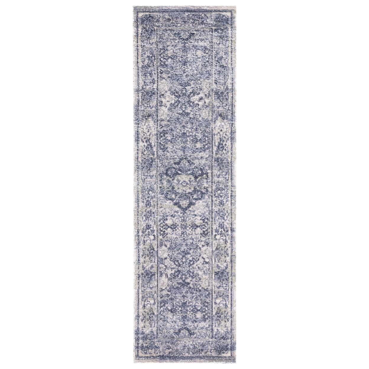 SAFAVIEH Classic Vintage Comhgham Medallion Area Rug, Navy/Sage, 6' x 6' Square