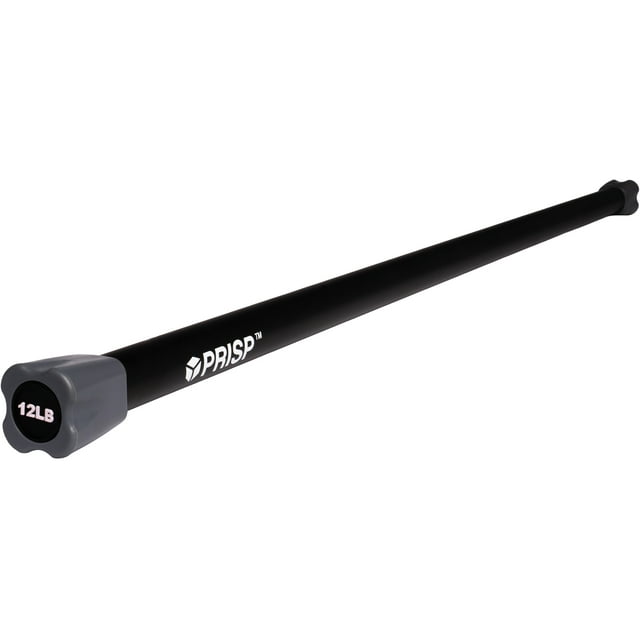 PRISP Weighted Exercise Workout Bar - Total Body Weight Bar for Home Gym, Fitness, Yoga and Strength Training