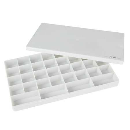 NFTIGB Square Pigment Paint Box 36 Grids Color Mixing Painting Palette With Lid For Watercolor Gouache Acrylic Artists Students Art Supplies Portable Travel Palette Tray (11 inches / 28 cm)