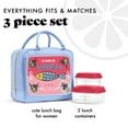 thumbnail image 5 of Fit + Fresh Bloomington Womens Lunch Bag, Insulated Lunch Box With Containers, Rose Sardine Can, 5 of 8