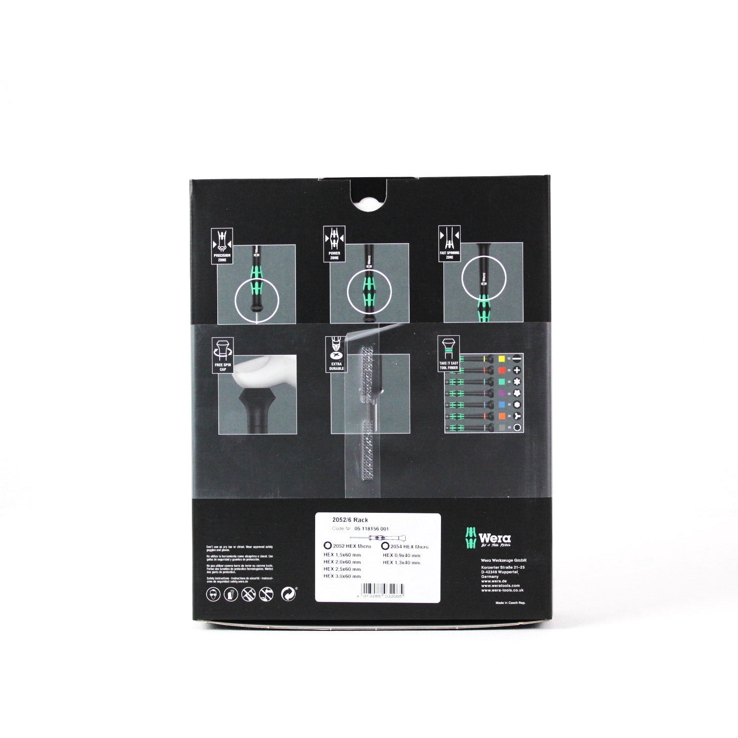 Wera 05118156001 2052/6 Hexagon Screwdriver Set With Rack, Multi