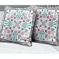 thumbnail image 3 of HomeRoots 482097 5 x 26 x 26 in. White & Blue Blown Seam Floral Indoor & Outdoor Throw Pillow, 3 of 5