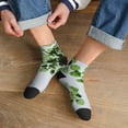 thumbnail image 3 of Pofeuu Watercolor Green Leaves Print 30cm Socks, Adult Running Hiking Socks for Youth and Adult, 3 of 7