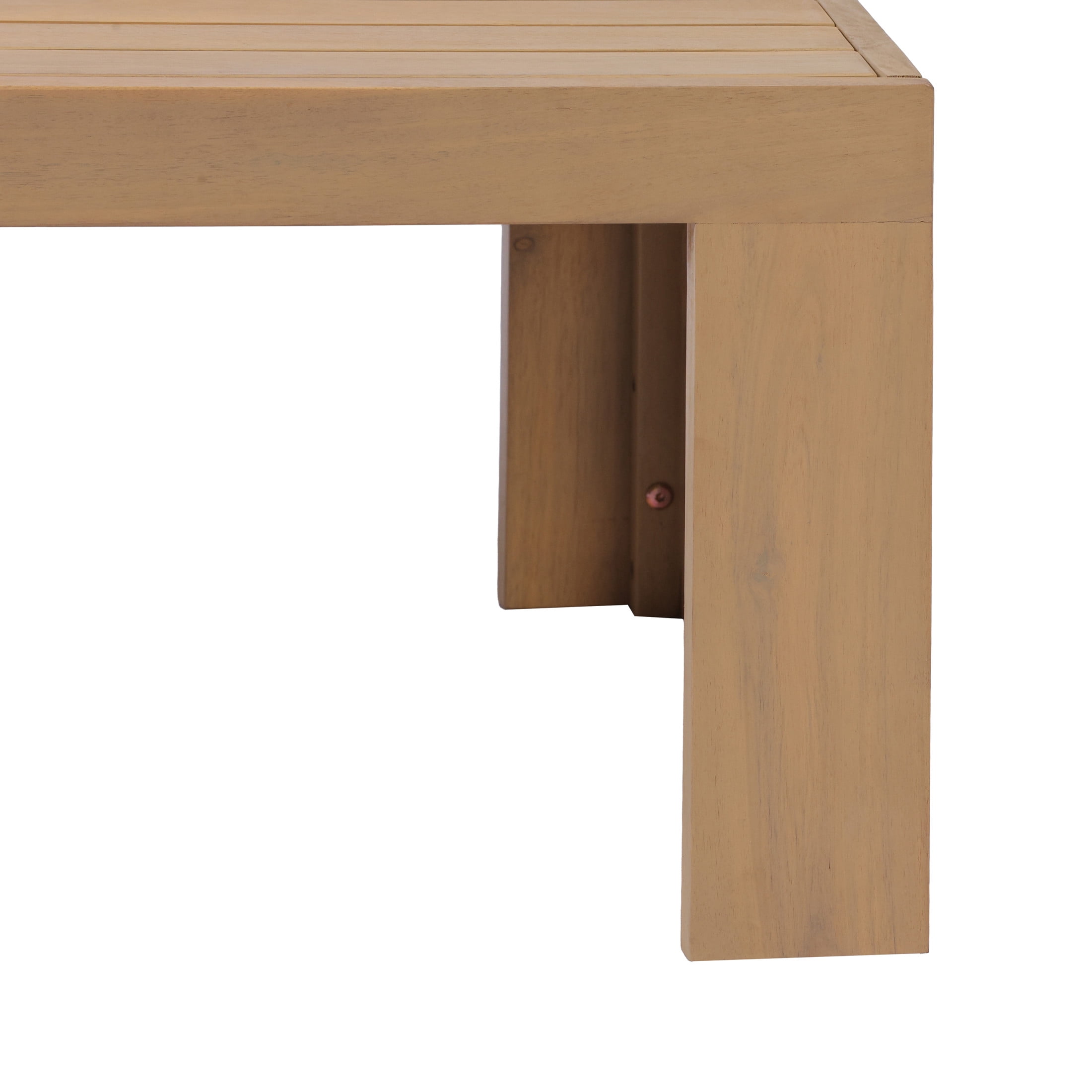 Christopher Knight Home 47" Outdoor Acacia Wood Rectangular Coffee Table with Slatted Top, Light Teak