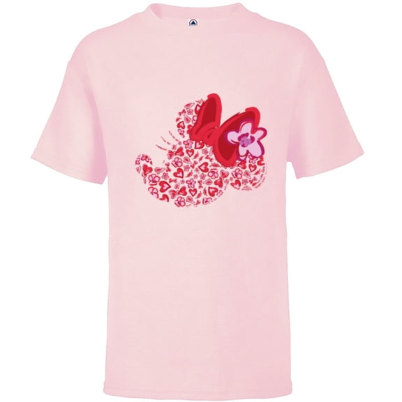 Disney Minnie Mouse Breast Cancer Awareness Silhouette - Short Sleeve T-Shirt for Kids - Customized-Soft Pink