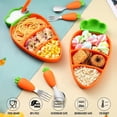 thumbnail image 2 of Suction Plates for Baby, Carrot Silicone Baby Plate Baby Plate with with Straw Cutter Fork,Suction, Food Grade Toddler Suction Plates, Anti-tip Silicone Baby Plates, 2 of 7