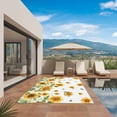 thumbnail image 3 of Orange Sunflower Outdoor Rug for Patio/Deck/Porch, Non-Slip Large Area Rug 3 x 5 Ft, Retro Country Bee Watercolor White Indoor Outdoor Rugs Washable Area Rugs, Reversible Camping Rug Carpet Runner, 3 of 8
