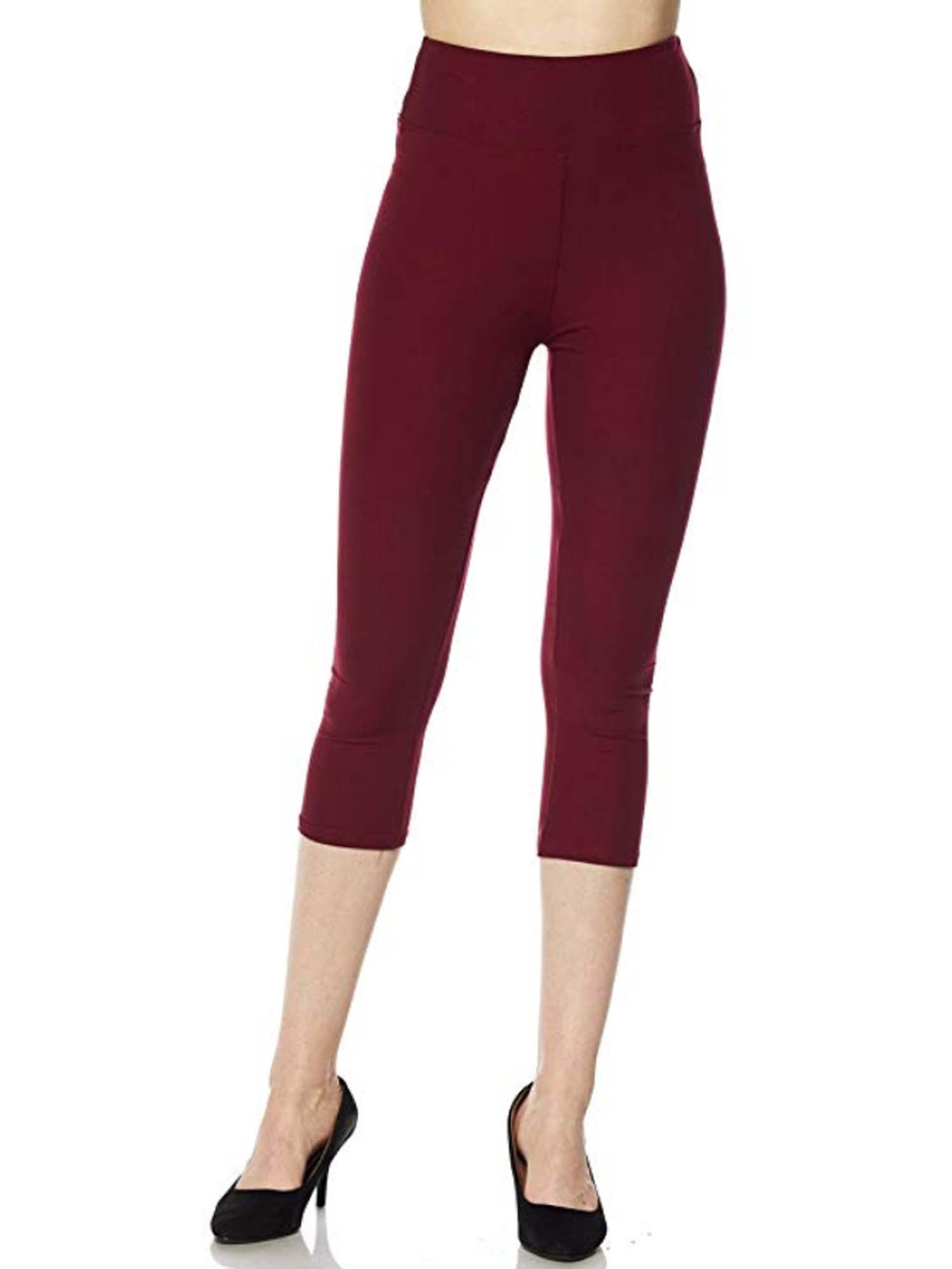 5 Pack Capri Leggings For Women 3 inch Wide Waistband Yoga Sports and Casual Ultra Soft Capri Legging Pants (2XL/3XL)