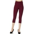 thumbnail image 4 of 5 Pack Capri Leggings For Women 3 inch Wide Waistband Yoga Sports and Casual Ultra Soft Capri Legging Pants (S/M/L), 4 of 7