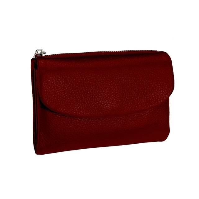 Huanglei Leather Purse Women's Slim Wallet RFID Blocking Soft Leather Small Wallet For Daily Use And Commute With Large Capacity