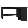 thumbnail image 2 of Study Table Inlife L-Shaped Corner Desk Black 47.2"x55.1"x29.5" Chipboard, 2 of 6