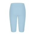 thumbnail image 4 of Dezsed Capri Leggings for Women, Stretch Capri Pants Plus Size Capris 2025 Trendy Summer Capris High Waisted Soft Yoga Pants Light Blue L, 4 of 5