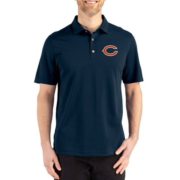 Men's Cutter & Buck Navy Chicago Bears Big & Tall Advantage Refresh Epic Confidence Recycled Tri-Blend Pique Polo