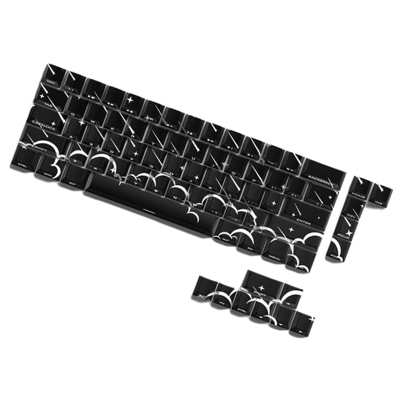 74 Keycaps with Star Rain Design, Side-Print Backlighting Mechanical Keyboards