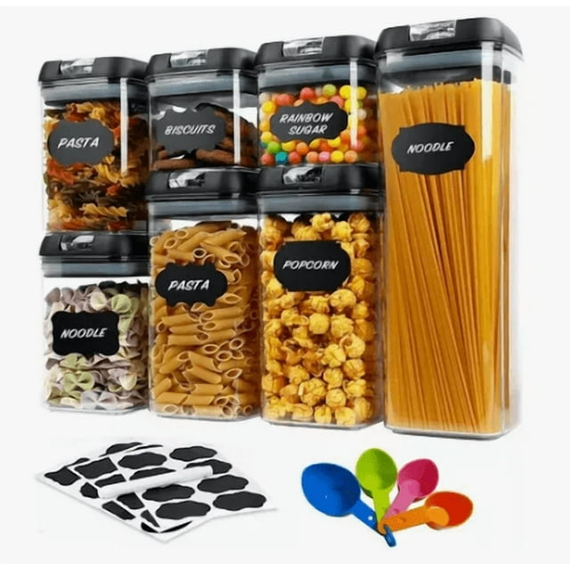 Recipientes Xtellar Herméticos Almacenamiento Cocina Contenedor 7pz Color Negro