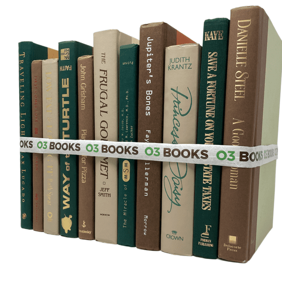 Earthy Greens Decorative Books Green, Lightbrown and Tan