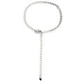 thumbnail image 1 of Cinturones de cadena de metal para mujeres INSPIRE CHIC, cinturones de cintura decorativos para vestidos y jeans, cinturón de hebilla redonda plateada de 52.4", 1 of 5
