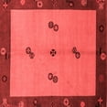 thumbnail image 1 of Ahgly Company Machine Washable Indoor Square Abstract Red Modern Area Rugs, 6' Square, 1 of 1
