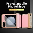 thumbnail image 7 of ELEHOLD for Samsung Galaxy Z Flip 5 Plating Case with Pen, Z Flip 5 Case with Pen Slot & Replaceable Two Hinge Protection, Hybrid Leather Shockproof Case for Samsung Galaxy Z Flip5,Gold + Pink, 7 of 7