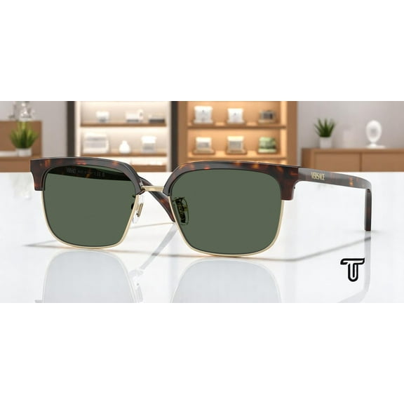 VERSACE VE4494D 108 71 Dark Havana Dark Green 56 mm Men's Sunglasses