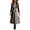 A151 Beige, variant on Yuncity Womens Halloween Dresses Long Sleeve V Neck Sugar Skeleton Floral Print A-Line Swing Midi Dress Spooky Cosplay Outdoors Holiday Party Wears Size L Beige