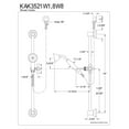 thumbnail image 2 of Kingston Brass Kak3528W8 Professional Shower Combination - Satin Nickel Finish, 2 of 2