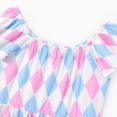 thumbnail image 3 of PatPat Girls Dress Square Neck Flutter Sleeve Dress All Over Plaid Print Casual Kids Summer Dress 5-12Y, 3 of 8