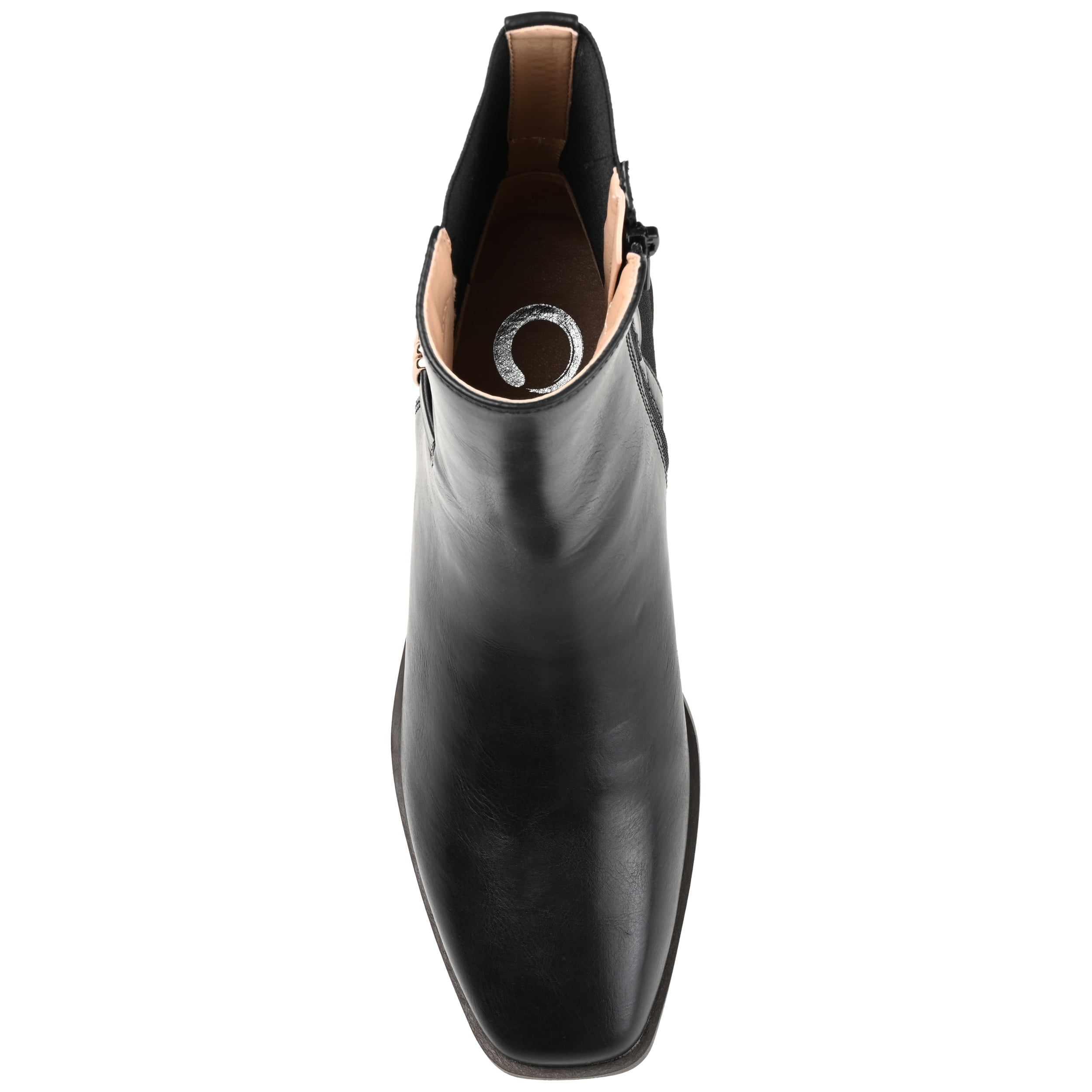Journee Womens Aubrie Inside Zip Stacked Heel Booties, Widths Available