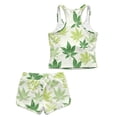thumbnail image 2 of Xoenoiee Tropical Palm Leaves Print Girls Tankini Swimsuit Two Piece Swimsuits Breathable Bathing Suit Girls' Swimwear Tank Top and Swim Bottoms, Size 12-13 Years, 2 of 7