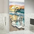 thumbnail image 4 of Small Stall Rv Beach Ocean Bible Verse Shower Curtain Sunrise Sunset Inspirational Scripture 36Wx72H Inch Coastal Seaside Seascape Fabric Decor Bathroom Polyester Waterproof 7 Pack Hooks, 4 of 6